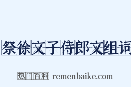 祭徐文子侍郎文组词是什么意思的图片